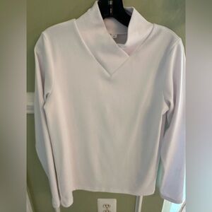 White Sweater - Light weight, cozy, fleece-like fabric.